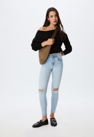 1420 Skinny jeans med låg midja