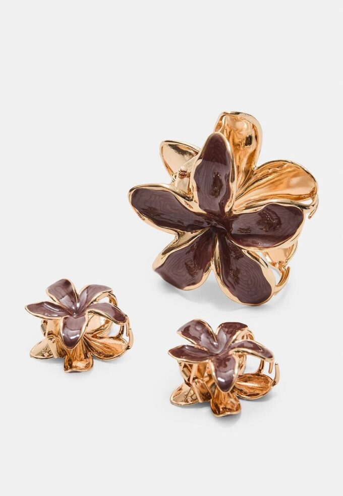 3-pack blomsterhårspännen