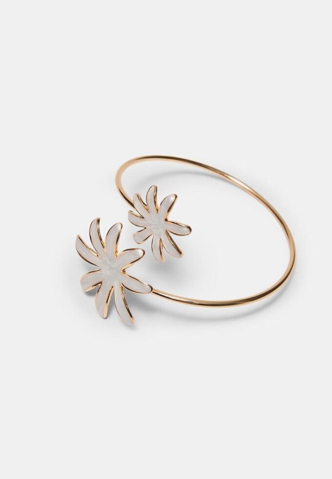 Armband med dubbla blommor i emalj