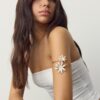 Armband med dubbla blommor i emalj