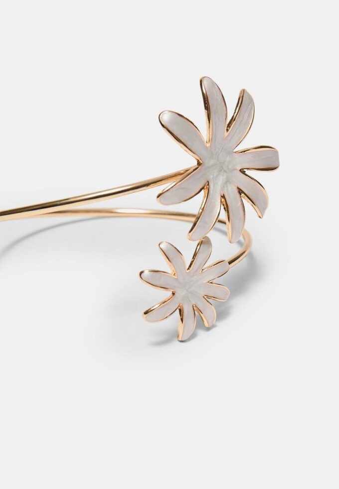 Armband med dubbla blommor i emalj