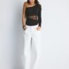 Asymmetrisk bodysuit med genomskinliga detaljer