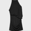 Asymmetrisk draperad kort klänning