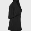 Asymmetrisk draperad kort klänning