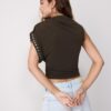 Asymmetrisk ärmlös topp med nitar