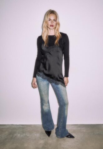 Asymmetrisk spets-linne-toppar