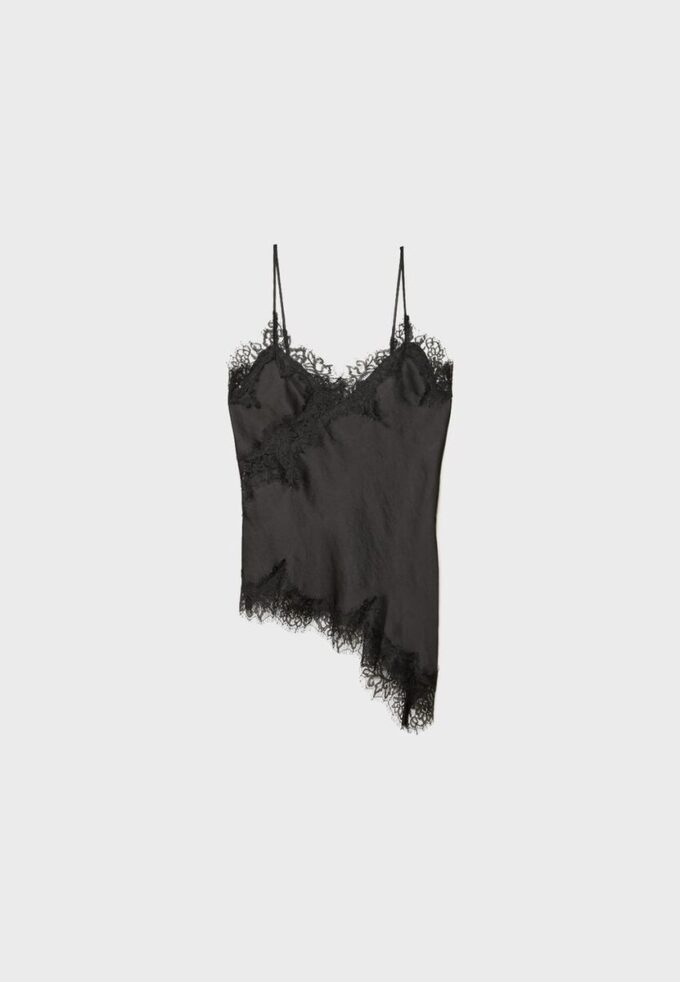 Asymmetrisk spets-linne-toppar