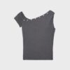 Asymmetrisk T-shirt med knappar Asymmetrisk T-shirt med knappar