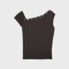 Asymmetrisk T-shirt med knappar Asymmetrisk T-shirt med knappar
