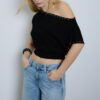 Asymmetrisk T-shirt med nitar