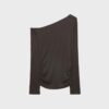 Asymmetrisk T-shirt med rynkad detalj