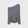 Asymmetrisk T-shirt med rynkad detalj
