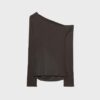 Asymmetrisk T-shirt med rynkad detalj