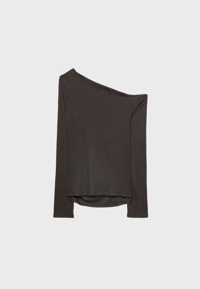 Asymmetrisk T-shirt med rynkad detalj
