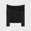 Asymmetrisk tyll-T-shirt