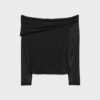 Asymmetrisk tyll-T-shirt