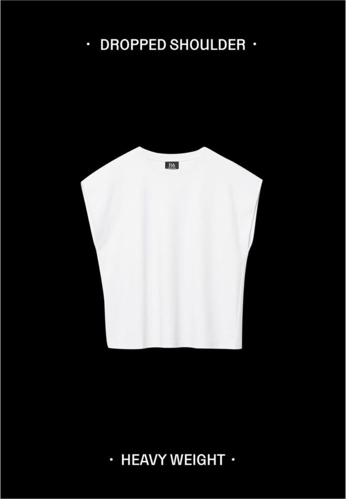 B06 Basplagg T-shirt med nedhasade axlar