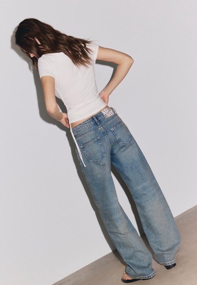 Baggy-jeans med medelhög midja Baggy-jeans med medelhög midja