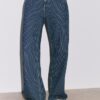 Baggy-jeans med randigt mönster och medelhög midja Baggy-jeans med randigt mönster och medelhög midja