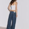 Baggy-jeans med randigt mönster och medelhög midja Baggy-jeans med randigt mönster och medelhög midja