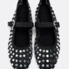 Ballerinaskor i mesh med nitar