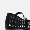 Ballerinaskor i mesh med nitar