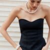 Bandeau-bikiniöverdel med hjärtformad urringning