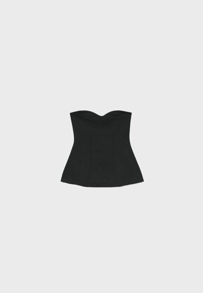 Bandeau-bikiniöverdel med hjärtformad urringning