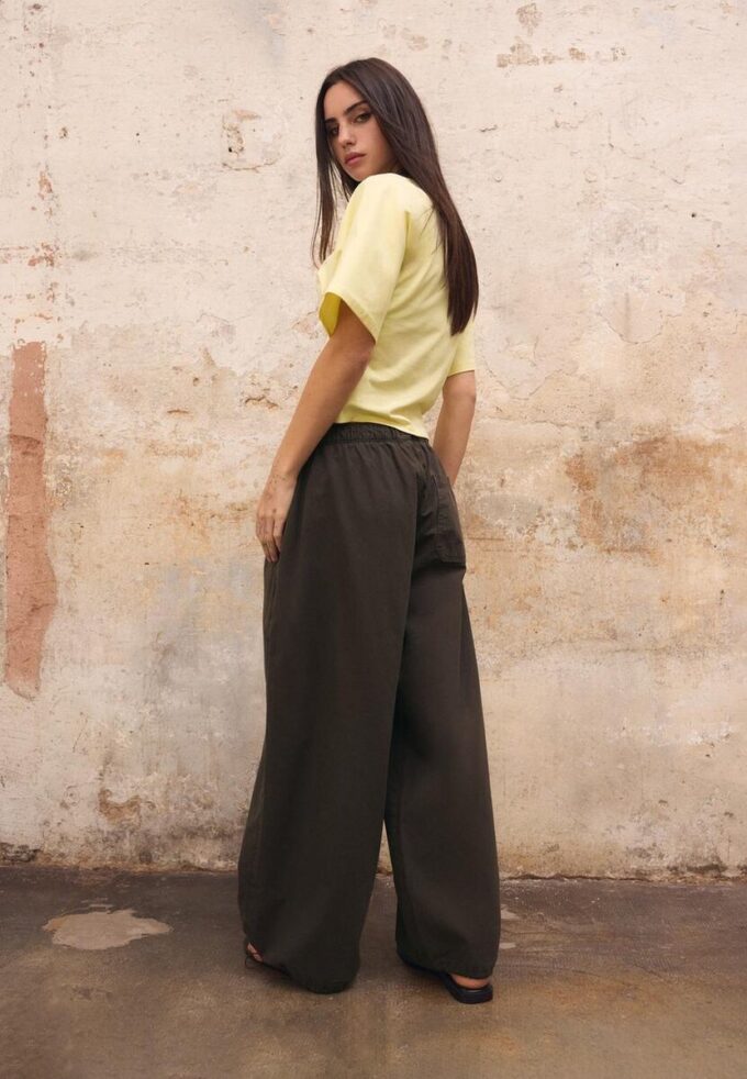 Barrel-byxor i poplin med stoppare Barrel-byxor i poplin med stoppare