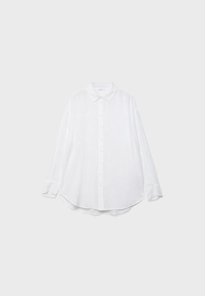 Basplaggsskjorta i dubbelt tyg