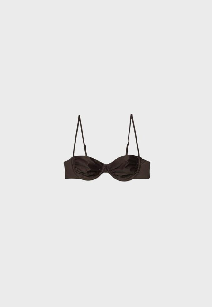 Bikinitopp i satin med balconette-modell Bikinitopp i satin med balconette-modell