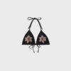 Bikinitopp med broderade blommor