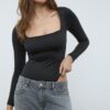Bodysuit i polyamid med fyrkantig halsringning