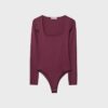 Bodysuit i polyamid med fyrkantig halsringning
