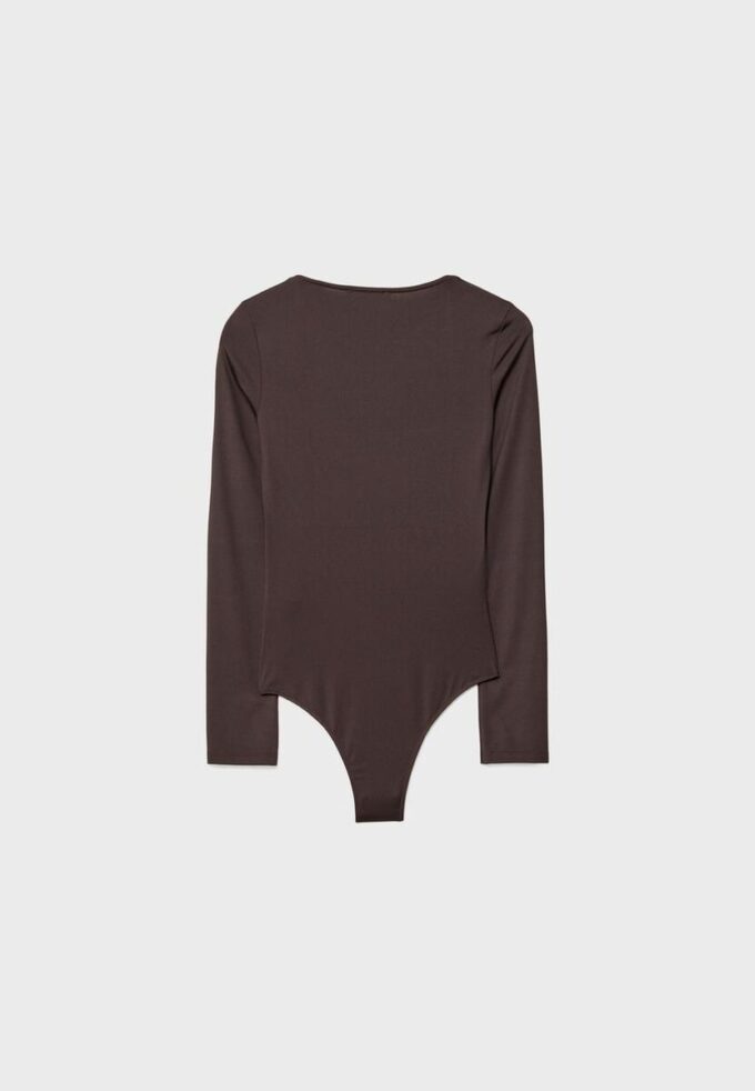 Bodysuit i polyamid med fyrkantig halsringning