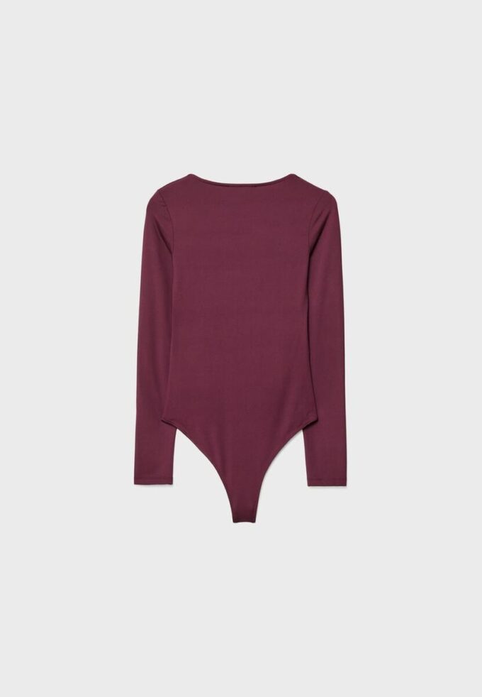 Bodysuit i polyamid med fyrkantig halsringning