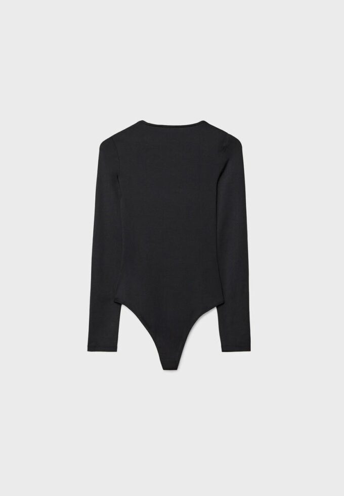 Bodysuit i polyamid med fyrkantig halsringning
