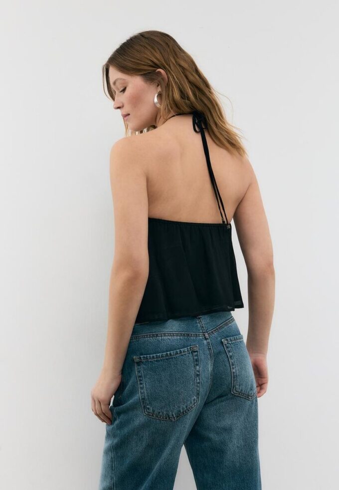 Broderad halterneck-toppar