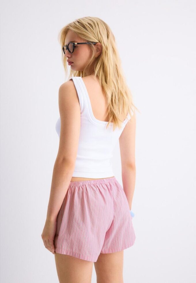 Broderad randig sarong-Skort