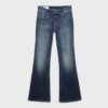 Broderade bell bottom-jeans med fickor