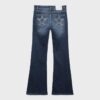 Broderade bell bottom-jeans med fickor