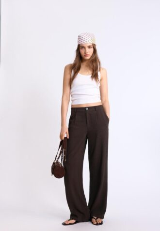 Byxor med raka ben i linne-look
