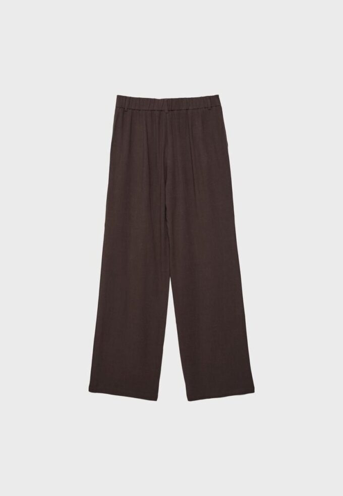 Byxor med raka ben i linne-look Byxor med raka ben i linne-look