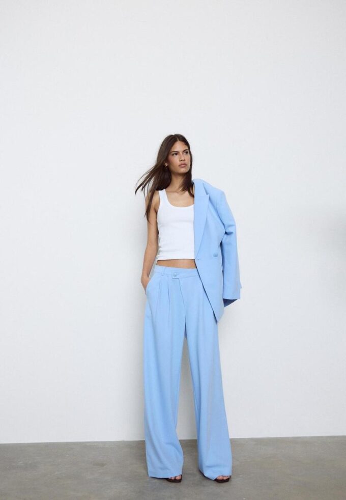 Casual randiga eleganta byxor med korsad midja Casual randiga eleganta byxor med korsad midja