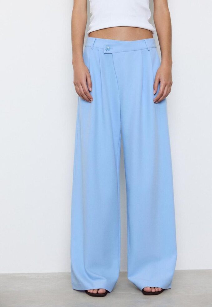 Casual randiga eleganta byxor med korsad midja Casual randiga eleganta byxor med korsad midja