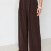 Casual randiga eleganta byxor med korsad midja Casual randiga eleganta byxor med korsad midja