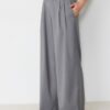 Casual randiga eleganta byxor med korsad midja