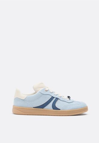 Casual-sneakers i imitationsmocka
