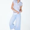 Culotte-jeans med scarf-detalj Culotte-jeans med scarf-detalj