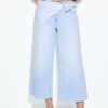 Culotte-jeans med scarf-detalj Culotte-jeans med scarf-detalj